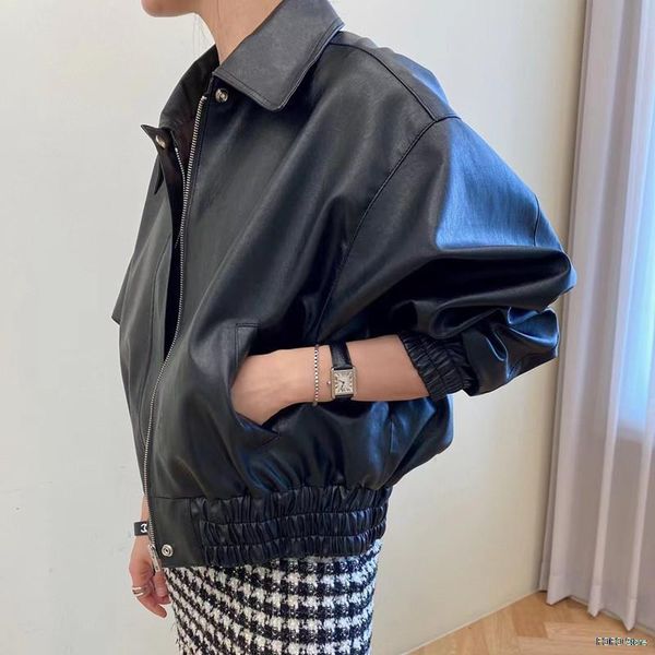 women's jackets korean style solid color loose motorcycle pu leather jacket women short streetwear casual oversized, Black;brown
women's jackets korean style solid color loose motorcycle pu leather jacket women short streetwear casual oversized, Black;brown