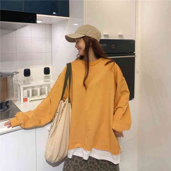 korean stylish loose women sweatshirt oversized spring autumn false two-piece long sleeve casual pullover, Black
korean stylish loose women sweatshirt oversized spring autumn false two-piece long sleeve casual pullover, Black