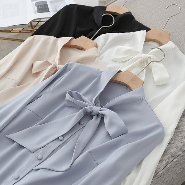 women's blouses & shirts 2021 spring women ribbon bow satin blouse lantern sleeve office lady elegant white shirt autumn breathable bas
women's blouses & shirts 2021 spring women ribbon bow satin blouse lantern sleeve office lady elegant white shirt autumn breathable bas