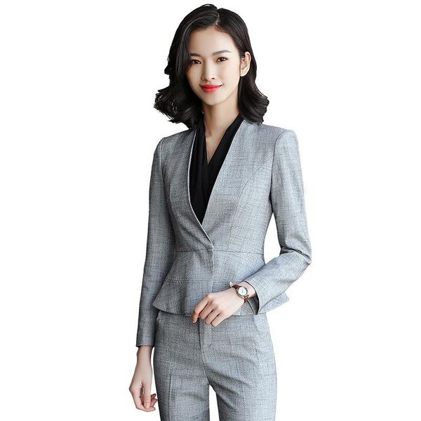 women's uniform business pants and jacket suits working woman suite black white grey ladies office wear formal two piece outfit
women's uniform business pants and jacket suits working woman suite black white grey ladies office wear formal two piece outfit