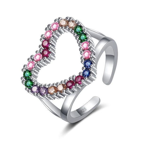 wedding rings heart ring, 925 colored zircon rings. the opening is adjustable., Slivery;golden
wedding rings heart ring, 925 colored zircon rings. the opening is adjustable., Slivery;golden