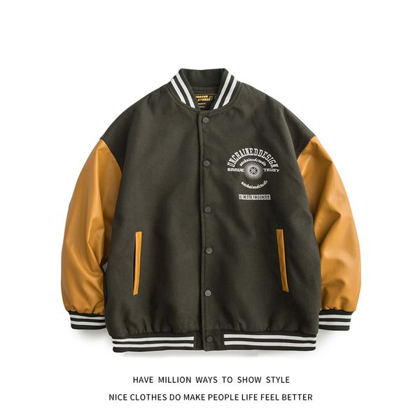 men's jackets male and female pilot style baseball jacket, embroidered alphabet jacket for both men women, street clothes, Black;brown
men's jackets male and female pilot style baseball jacket, embroidered alphabet jacket for both men women, street clothes, Black;brown
