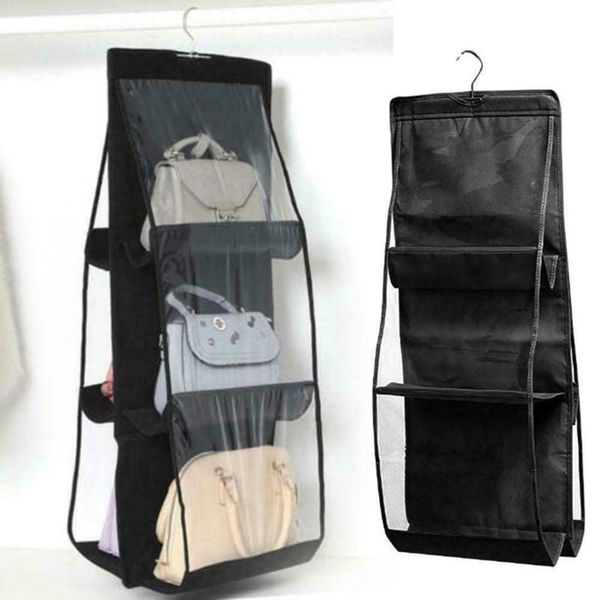 storage bags 6 pocket 2 sides hanging handbag organizer for wardrobe closet transparent bag door wall clear sundry shoes
storage bags 6 pocket 2 sides hanging handbag organizer for wardrobe closet transparent bag door wall clear sundry shoes
