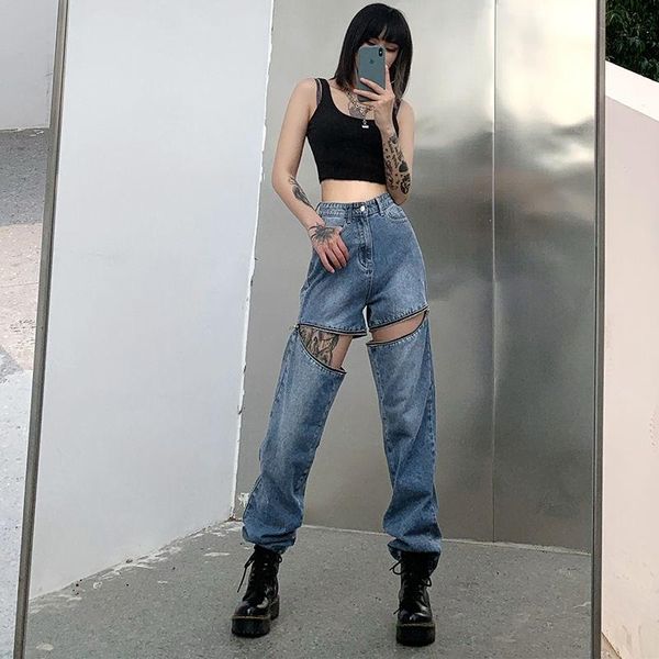 street retro design feeling hollowed out jeans show thin high waist leg long straight pants women's fashion[finished on may, Blue
street retro design feeling hollowed out jeans show thin high waist leg long straight pants women's fashion[finished on may, Blue