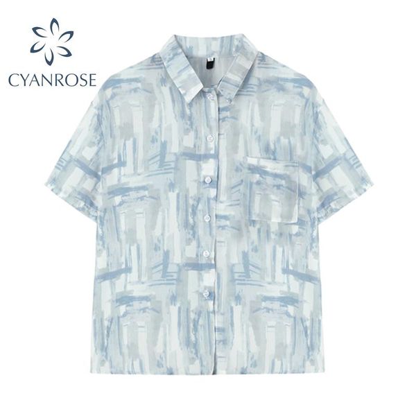 women's blouses & shirts summer women blouse 2021 streetwear fashion turn down collar short sleeve printed female casual straighting ca, White
women's blouses & shirts summer women blouse 2021 streetwear fashion turn down collar short sleeve printed female casual straighting ca, White