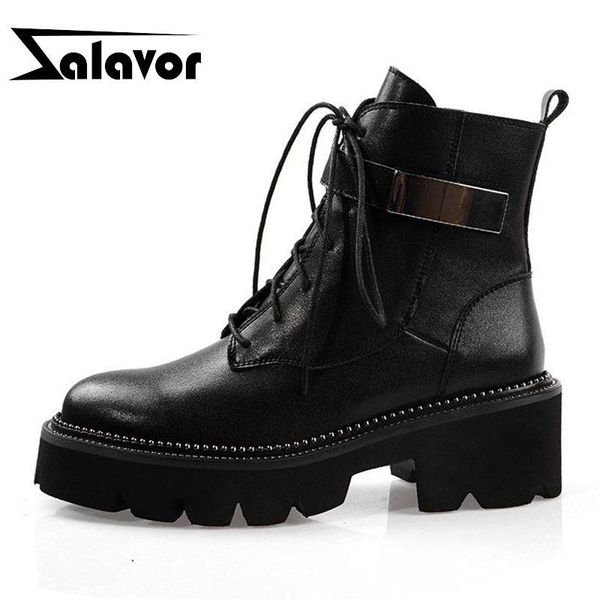 boots women genuine leather ankle thick sole zipper round toe shoes cross strap leisure winter size 34-42, Black
boots women genuine leather ankle thick sole zipper round toe shoes cross strap leisure winter size 34-42, Black