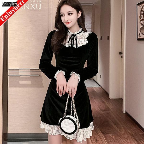 christmas velvet dress women 2021 autumn winter stand collar patchwork vintage lace a line party short flared dresses casual, Black;gray
christmas velvet dress women 2021 autumn winter stand collar patchwork vintage lace a line party short flared dresses casual, Black;gray