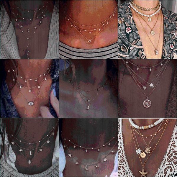pendant necklaces 2021 long chain punk necklace chokers for women multilayer geometric cross boho maxi statement party jewelry, Silver
pendant necklaces 2021 long chain punk necklace chokers for women multilayer geometric cross boho maxi statement party jewelry, Silver