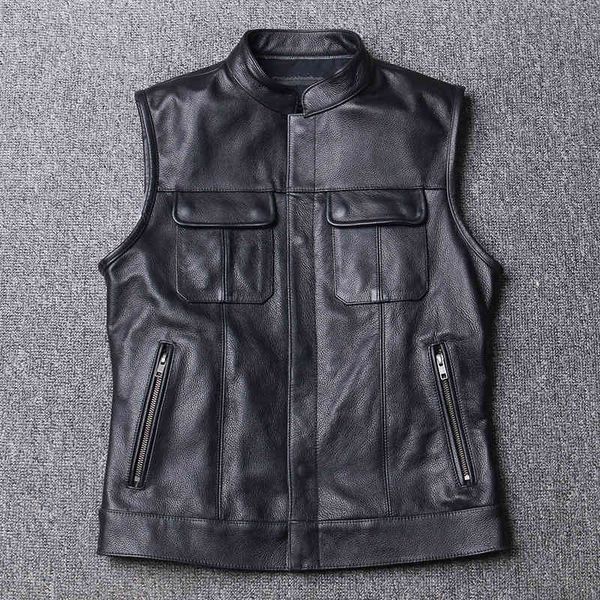 men's vests motorcycle biker leather vest men genuine cow sleeveless jackets 100% real cowhide stand collar waistcoat outwear cqys, Black;white
men's vests motorcycle biker leather vest men genuine cow sleeveless jackets 100% real cowhide stand collar waistcoat outwear cqys, Black;white