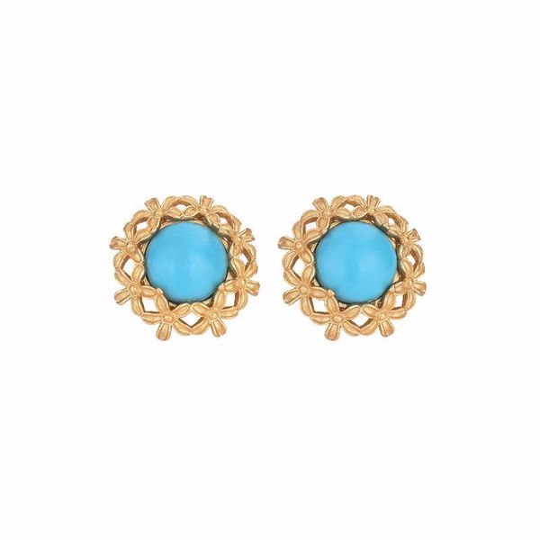 stud light yellow gold color flower metal small round artificial green turquoises stone earrings trendy jewelry, Golden;silver
stud light yellow gold color flower metal small round artificial green turquoises stone earrings trendy jewelry, Golden;silver