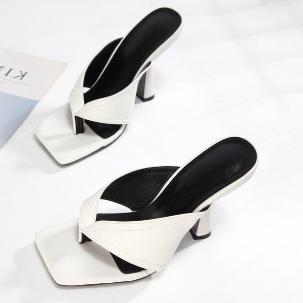 slippers women summer flip flops fashion braided square toe laies heel mules thin high heels, Black
slippers women summer flip flops fashion braided square toe laies heel mules thin high heels, Black