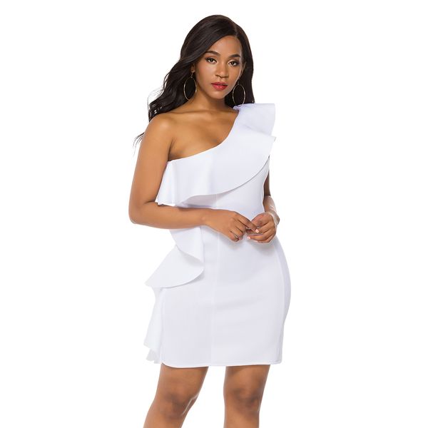 white dress one shoulder ruffles party stylish evening women date night out celebrate event ladies female club fashion robe 210416, Black;gray
white dress one shoulder ruffles party stylish evening women date night out celebrate event ladies female club fashion robe 210416, Black;gray