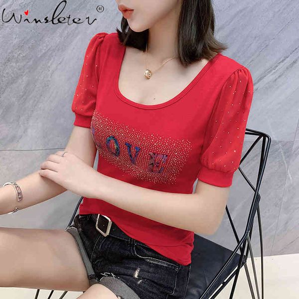 women's t-shirt summer korean clothes t-shirt fashion diamonds love women cotton ropa mujer patchwork bottoming shirt te, White
women's t-shirt summer korean clothes t-shirt fashion diamonds love women cotton ropa mujer patchwork bottoming shirt te, White