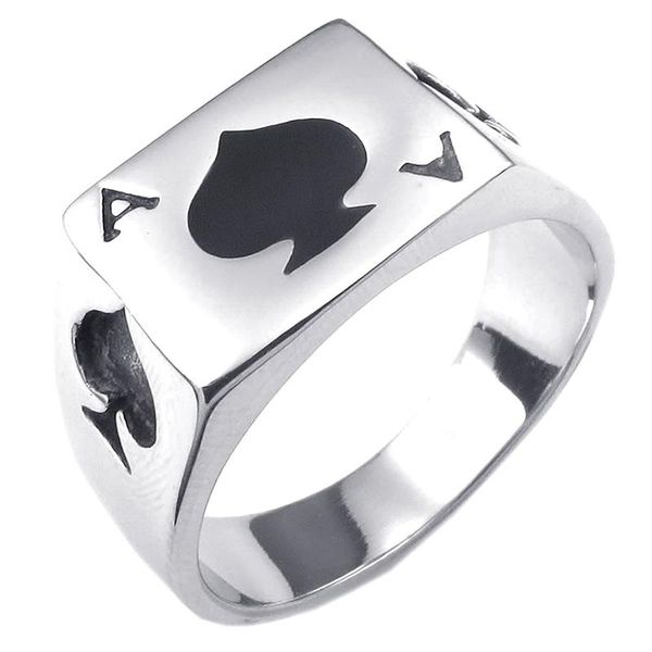 cluster rings men's jewelry ring, playing cards, poker ace of spades, stainless steel, black silver - 17.3mm (with gift bag), Golden;silver
cluster rings men's jewelry ring, playing cards, poker ace of spades, stainless steel, black silver - 17.3mm (with gift bag), Golden;silver