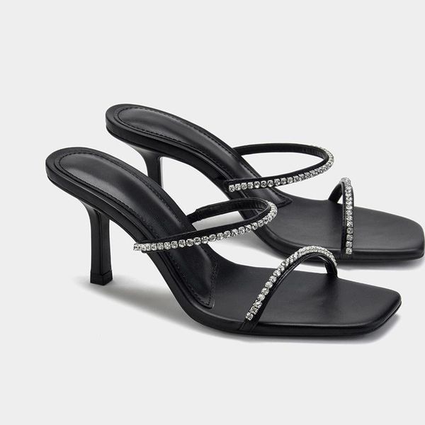 slippers 2021 summer women fashion bling rhinestone sandal ladies thin high heel brand elegant slides shoes party dress pump, Black
slippers 2021 summer women fashion bling rhinestone sandal ladies thin high heel brand elegant slides shoes party dress pump, Black