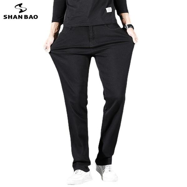 men's jeans shan bao 2021 autumn brand pure black fitted straight denim young fashion casual cotton stretch, Blue
men's jeans shan bao 2021 autumn brand pure black fitted straight denim young fashion casual cotton stretch, Blue