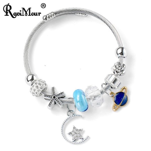 women bracelet jewelry fashion stainless steel bracelets bangles crystal planet moon star charms cuff diy accessories bangle, Black
women bracelet jewelry fashion stainless steel bracelets bangles crystal planet moon star charms cuff diy accessories bangle, Black