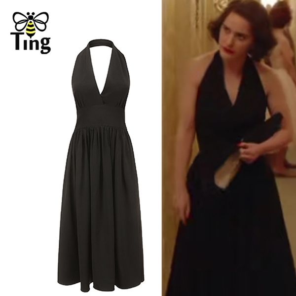vintage mrs maisel stylish black dress women summer halter open back v neck dark a line elbise for party 210513, Black;gray
vintage mrs maisel stylish black dress women summer halter open back v neck dark a line elbise for party 210513, Black;gray