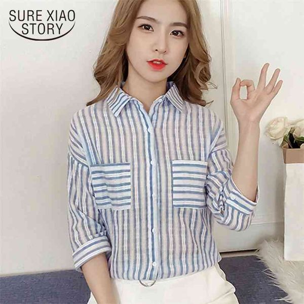 fashion womens and blouses turn down collor office striped shirt long sleeve shirts 2558 50 210506, White
fashion womens and blouses turn down collor office striped shirt long sleeve shirts 2558 50 210506, White