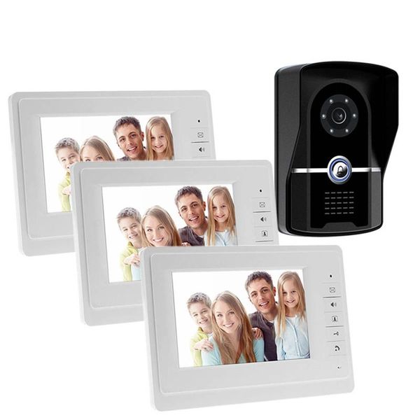 inch color lcd video door phone intercom system release unlock+1 doorbell camera+3 white indoor monitor phones
inch color lcd video door phone intercom system release unlock+1 doorbell camera+3 white indoor monitor phones