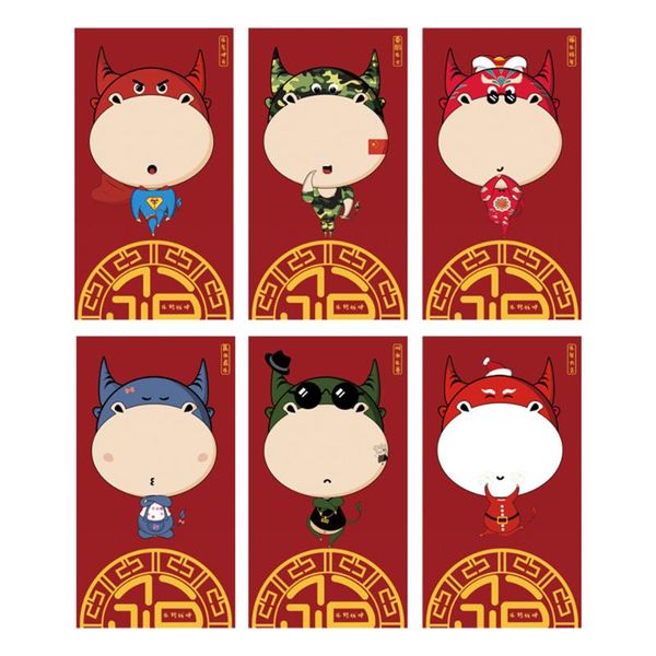(6 pieces/lot) 2021 year of the ox red envelope cartoon three-dimensional special-shaped thickened lucky money bag gift wrap
(6 pieces/lot) 2021 year of the ox red envelope cartoon three-dimensional special-shaped thickened lucky money bag gift wrap