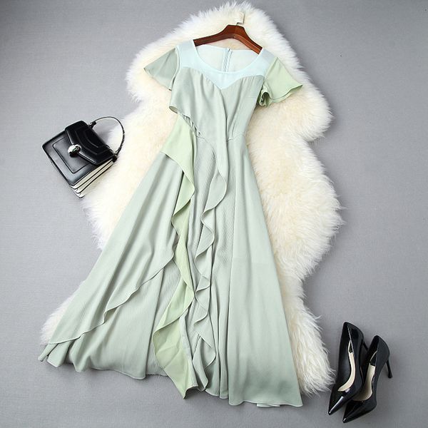 casual dresses summer short sleeve round neck green pure color ruffle detail panelled mid-calf dress elegant lj18t10969 1bqg, Black;gray
casual dresses summer short sleeve round neck green pure color ruffle detail panelled mid-calf dress elegant lj18t10969 1bqg, Black;gray