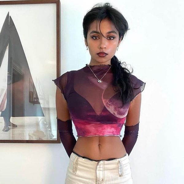 women's t-shirt print crop women y2k see through 90s aesthetics cropped sleeveless party beach holiday club t-shirts tee top, White
women's t-shirt print crop women y2k see through 90s aesthetics cropped sleeveless party beach holiday club t-shirts tee top, White
