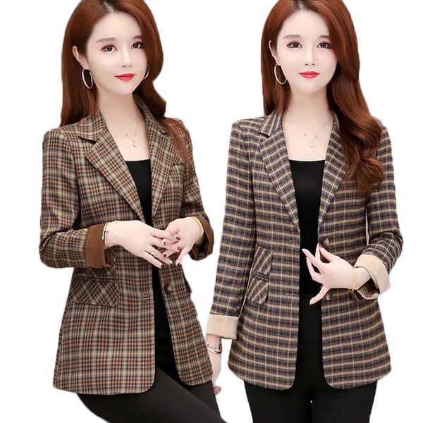women's suits & blazers large suit jacket, spring and autumn, single row button street casual, plaid, 5xl, White;black
women's suits & blazers large suit jacket, spring and autumn, single row button street casual, plaid, 5xl, White;black
