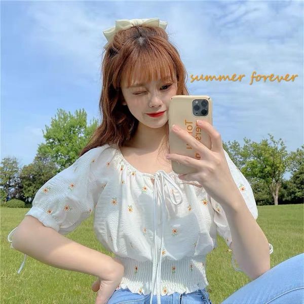 women's t-shirt shirts for teenage loose women shirt puff short tunic flower ruffles femlae clothing 2021 spring summer fashion, White
women's t-shirt shirts for teenage loose women shirt puff short tunic flower ruffles femlae clothing 2021 spring summer fashion, White