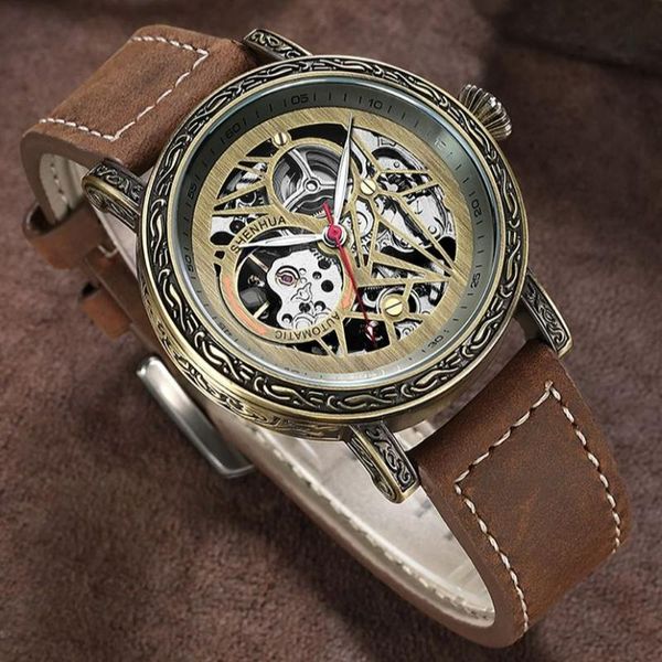 wristwatches vintage bronze mechanical watch men brown leather strap automatic self winding multi patterns retro male relogio maculino, Slivery;brown
wristwatches vintage bronze mechanical watch men brown leather strap automatic self winding multi patterns retro male relogio maculino, Slivery;brown
