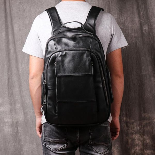 backpack men's large capacity shoulder bag male soft black genuine leather men laptravel backpacks retro first layer
backpack men's large capacity shoulder bag male soft black genuine leather men laptravel backpacks retro first layer