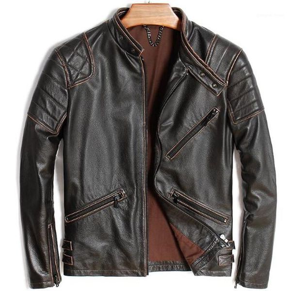 men's leather & faux winter real genuine jacket men motorcycle casual cowhide motor coat slim brand brown jaqueta de couro masculino, Black
men's leather & faux winter real genuine jacket men motorcycle casual cowhide motor coat slim brand brown jaqueta de couro masculino, Black
