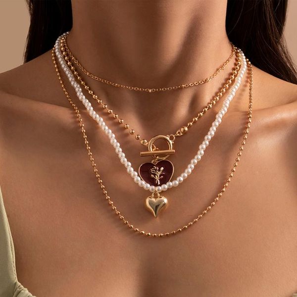 pendant necklaces lacteo 4pcs/set vintage double love heart carved coin necklace bohemian imitation pearls clavicle chain choker, Silver
pendant necklaces lacteo 4pcs/set vintage double love heart carved coin necklace bohemian imitation pearls clavicle chain choker, Silver