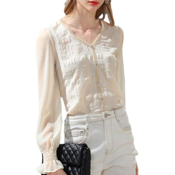 women's t-shirt cultiseed women sweet cute bright silk lace v neck chiffon shirts female fashion spring flare sleeve casual blouses, White
women's t-shirt cultiseed women sweet cute bright silk lace v neck chiffon shirts female fashion spring flare sleeve casual blouses, White