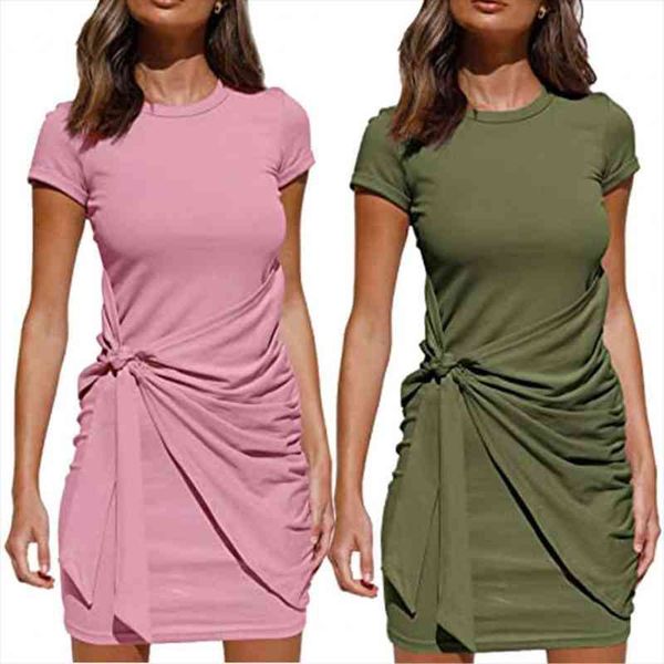 fashion short sleeve round neck women dresses pleated bow belt irregular solid color party dresss bandage for female, Black;gray
fashion short sleeve round neck women dresses pleated bow belt irregular solid color party dresss bandage for female, Black;gray