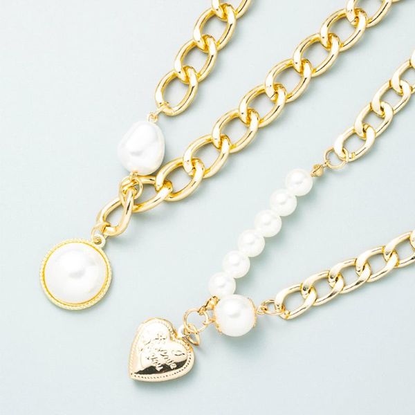 chains necklace for women multi-layer pearls beads letter pendant trendy heart crystal chain choker party jewelry, Silver
chains necklace for women multi-layer pearls beads letter pendant trendy heart crystal chain choker party jewelry, Silver
