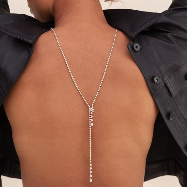 pendant necklaces stonefans fashion bridal rhinestone back necklace accessories wedding jewelry crystal long drop party gifts for women, Silver
pendant necklaces stonefans fashion bridal rhinestone back necklace accessories wedding jewelry crystal long drop party gifts for women, Silver