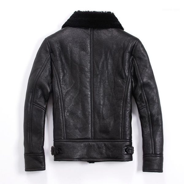 men's leather & faux genuine natural fur sheep shearling jacket winter men sheepskin coat chaqueta cuero hombre 8015kj1146, Black
men's leather & faux genuine natural fur sheep shearling jacket winter men sheepskin coat chaqueta cuero hombre 8015kj1146, Black