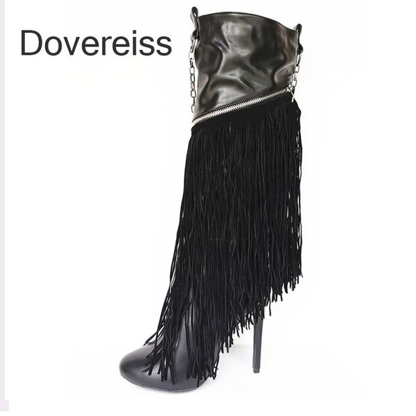 boots dovereiss fashion women's shoes winter zipper stilettos heels fringed metal chain knee high 44 45 46 47, Black
boots dovereiss fashion women's shoes winter zipper stilettos heels fringed metal chain knee high 44 45 46 47, Black