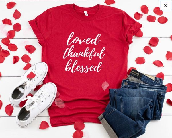 women's t-shirt women loved thankful blessed valentine shirt love slogan graphic tee cute christian shirts, White
women's t-shirt women loved thankful blessed valentine shirt love slogan graphic tee cute christian shirts, White