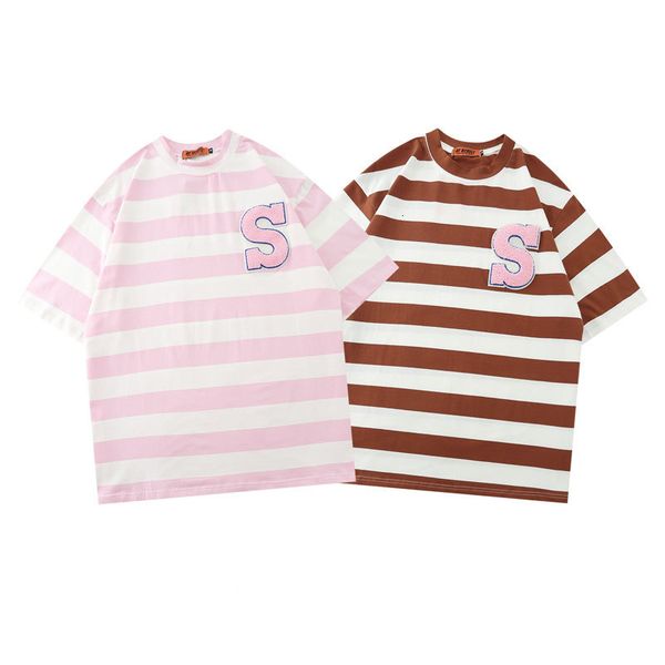 fashion t shirt summer stripe short sleeve men's and women's brand letter flocking casual loose lovers' wear 5-sleeve, White;black
fashion t shirt summer stripe short sleeve men's and women's brand letter flocking casual loose lovers' wear 5-sleeve, White;black