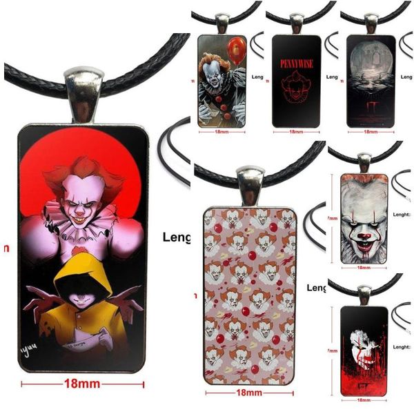 pendant necklaces stephen kings it pennywise clown horror glass cabochon choker rectangle necklace steel color jewelry for women girl gift, Silver
pendant necklaces stephen kings it pennywise clown horror glass cabochon choker rectangle necklace steel color jewelry for women girl gift, Silver