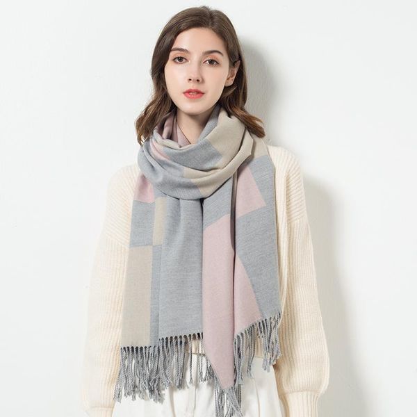 women autumn winter scarves 2021 imitation cashmere wraps and shawls plaid neckerchief with tassels warm color soft touch scarf, Blue;gray
women autumn winter scarves 2021 imitation cashmere wraps and shawls plaid neckerchief with tassels warm color soft touch scarf, Blue;gray
