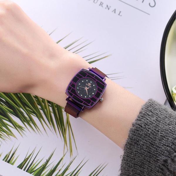 wristwatches brand watches for women diamond mesh magnet buckle starry watch square dail casual quartz wrist, Slivery;brown
wristwatches brand watches for women diamond mesh magnet buckle starry watch square dail casual quartz wrist, Slivery;brown