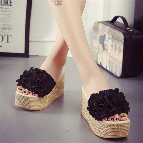 fashion women's summer wedges bow-knot slippers slip-on shoes female peep toe breathable soft platform muffin heel beach slides, Black
fashion women's summer wedges bow-knot slippers slip-on shoes female peep toe breathable soft platform muffin heel beach slides, Black