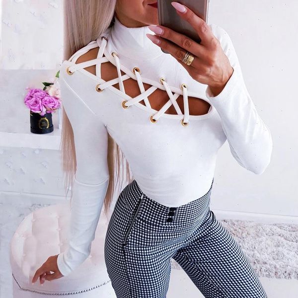 Sexy Women Sweaters Slim Cross Hollow Out High Collar Long Sleeve Tops For Autumn White Knitted Pullover Casual Sweater Winter, White;black
Sexy Women Sweaters Slim Cross Hollow Out High Collar Long Sleeve Tops For Autumn White Knitted Pullover Casual Sweater Winter, White;black