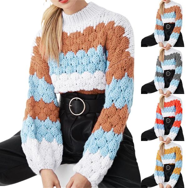 women's sweaters womens long sleeve patchwork sweater high neck casual loose blouse pullover knitted cropped fashion, White;black
women's sweaters womens long sleeve patchwork sweater high neck casual loose blouse pullover knitted cropped fashion, White;black