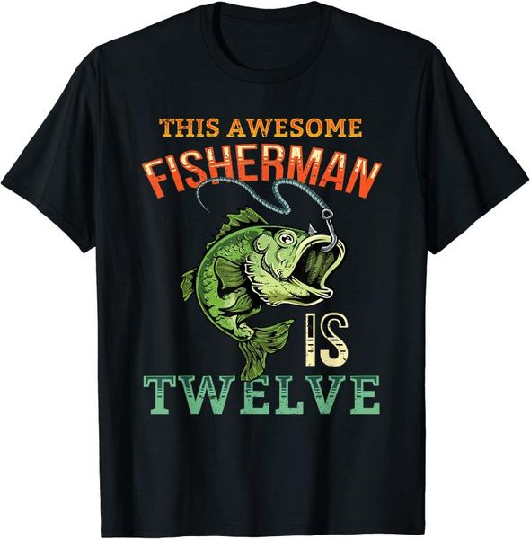 men's t-shirts 12th birthday fishing gift bass fish bday party fisherman men t-shirt short casual cotton o-neck clothing, White;black
men's t-shirts 12th birthday fishing gift bass fish bday party fisherman men t-shirt short casual cotton o-neck clothing, White;black