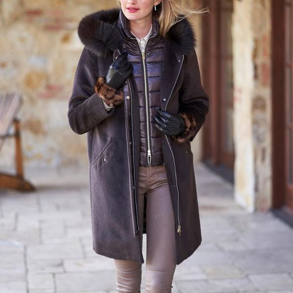 women's wool & blends fashion women winter overcoat long sleeve solid color fake fur patchwork hooded collar zipper loose autumn coat f, Black
women's wool & blends fashion women winter overcoat long sleeve solid color fake fur patchwork hooded collar zipper loose autumn coat f, Black