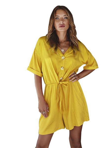 original design jumpsuit spring women's 2021 solid color short pants jumpsuits & rompers, Black;white
original design jumpsuit spring women's 2021 solid color short pants jumpsuits & rompers, Black;white